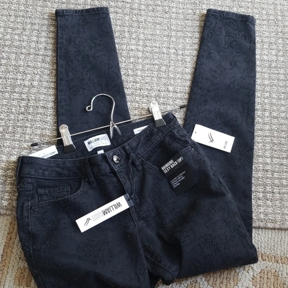 William rast perfect skinny black Jeans sz 25